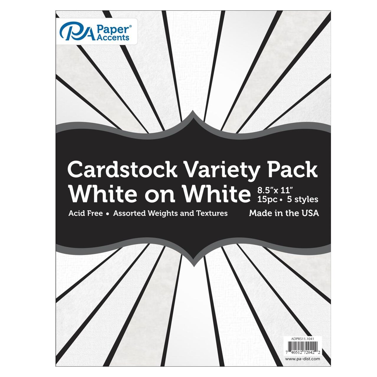Accent Design Paper Accents Cardstock Variety Pack - 8.5" x 11" White on White 15 Sheets - Heavyweight Cardstock for Scrapbooking, Scrapbooking & Crafts - Archival Quality